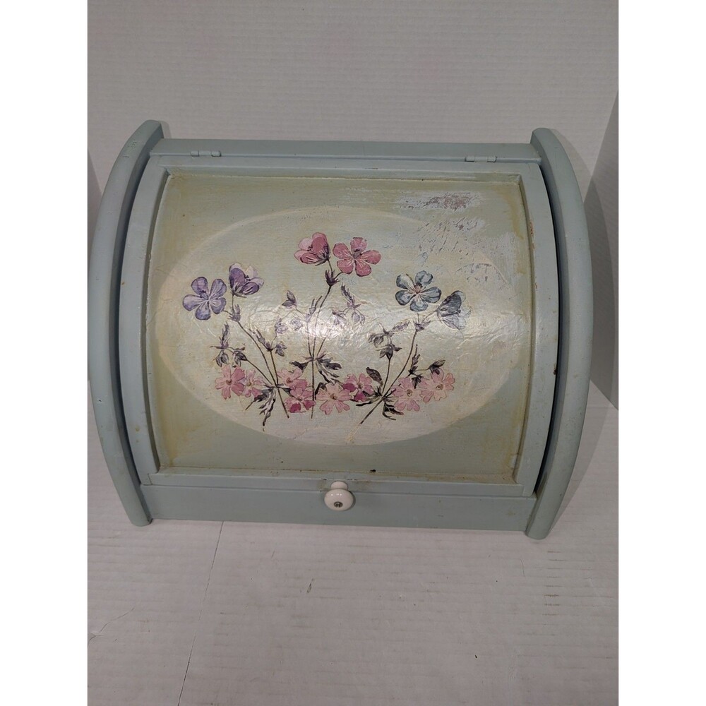 Vintage Handmade Hand-painted Bread Box
